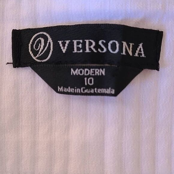 Versona Womens Casual Modern Pants Stretch Waist Ribbed Pull On White Size 10 - Picture 3 of 13